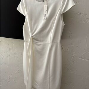 Alice + Olivia Cream Draped Mini Dress